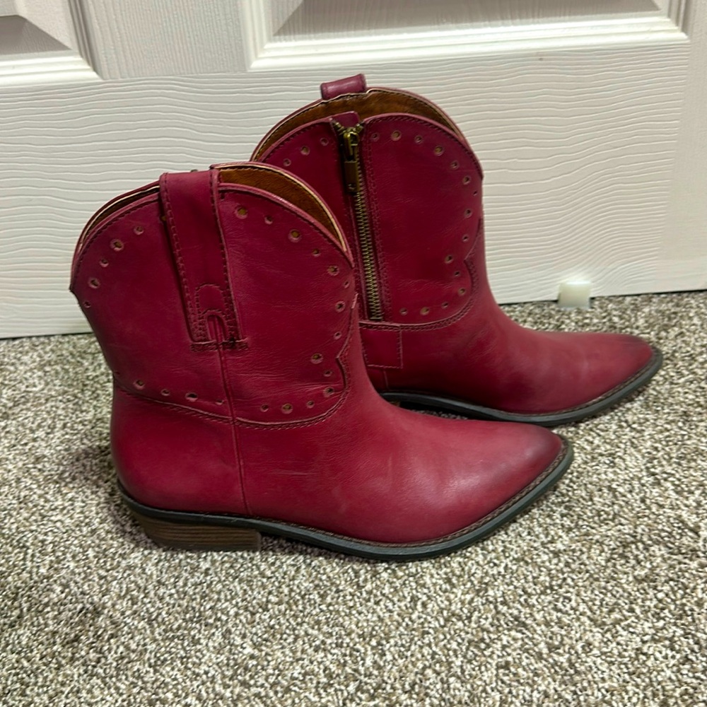 Lucky Brand Red Ankle Boots